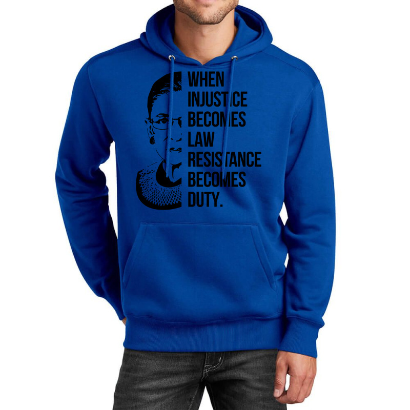 Notorious Rbg When Injustice Becomes Law Unisex Hoodie | Artistshot