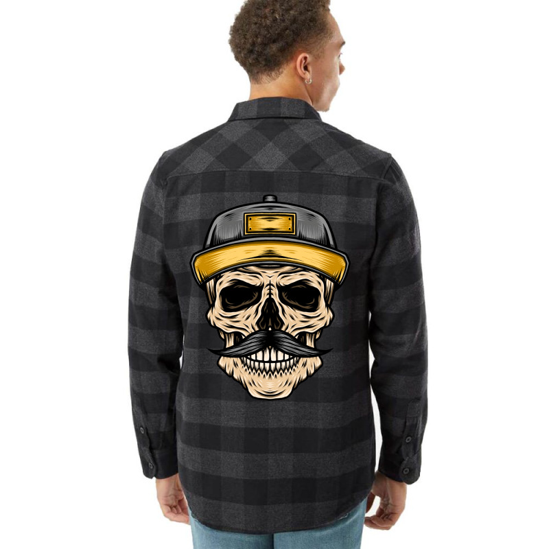 Old Skull Gangsta Illustration Flannel Shirt | Artistshot