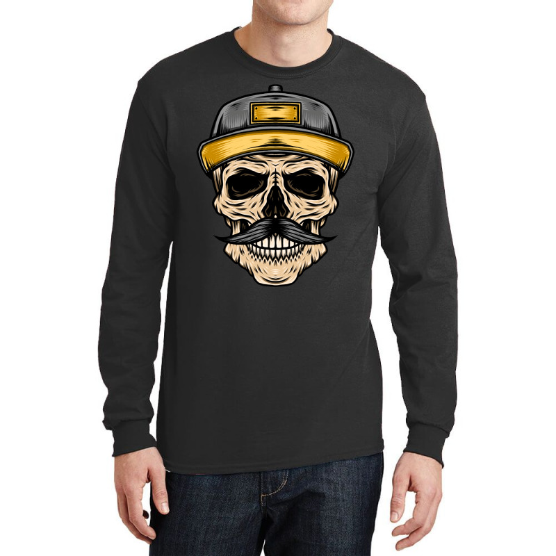 Old Skull Gangsta Illustration Long Sleeve Shirts | Artistshot