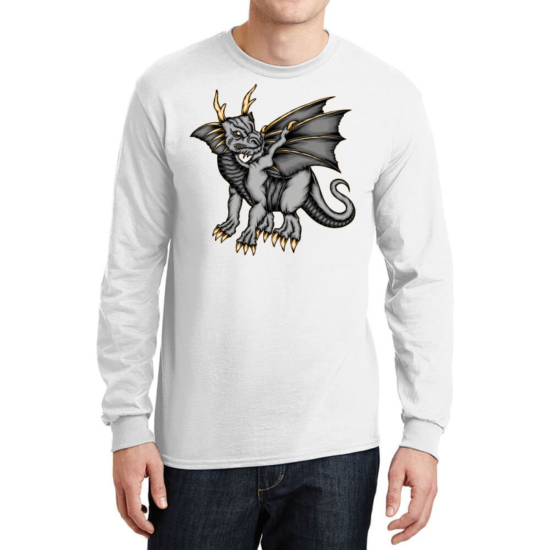 Vector Cool Fantasy Dragon Long Sleeve Shirts | Artistshot