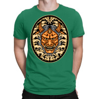 Orange Oni Mask Illustration T-shirt | Artistshot