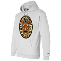 Orange Oni Mask Illustration Champion Hoodie | Artistshot