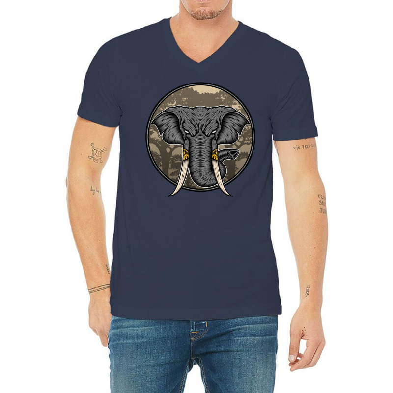 Wild Elephant Vector V-neck Tee | Artistshot