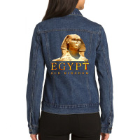 Egypt Old Kingdom Pharaoh Ancient Egyptian Tut Ankh Of Life Ladies Denim Jacket | Artistshot