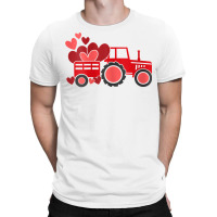 Womens Happy Valentines Day Heart In Tractor Funny Toddler Womens T Sh T-shirt | Artistshot