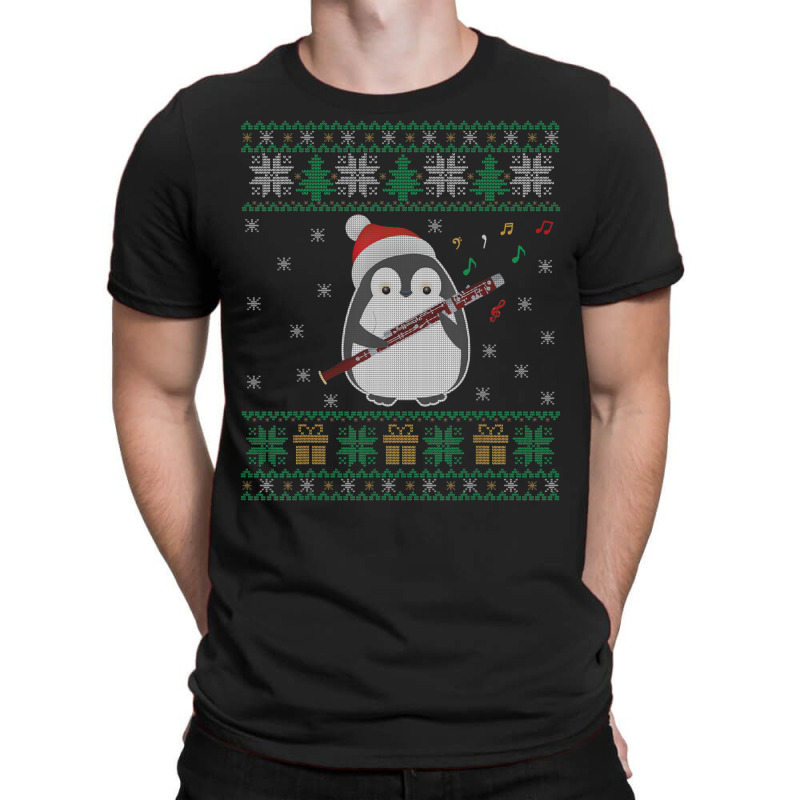 Flute Ugly Christmas Sweater Penguin Xmas Family Matching T-Shirt by namnguyen | Artistshot