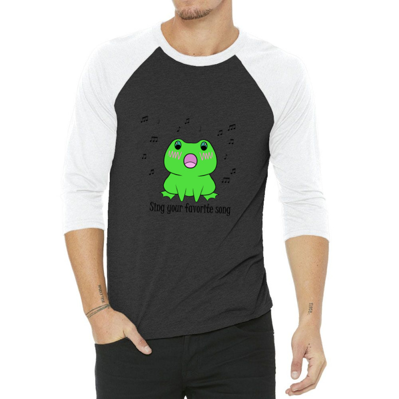 Green Frog Sing Your Favorite Song 3/4 Sleeve Shirt | Artistshot