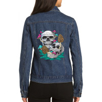 Skull Pagan Occult Rabbit Kawaii Rose Glitch Pastel Goth Ladies Denim Jacket | Artistshot