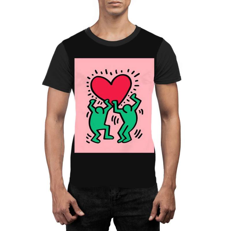 Heart Red And Two People Graphic T-shirt | Artistshot