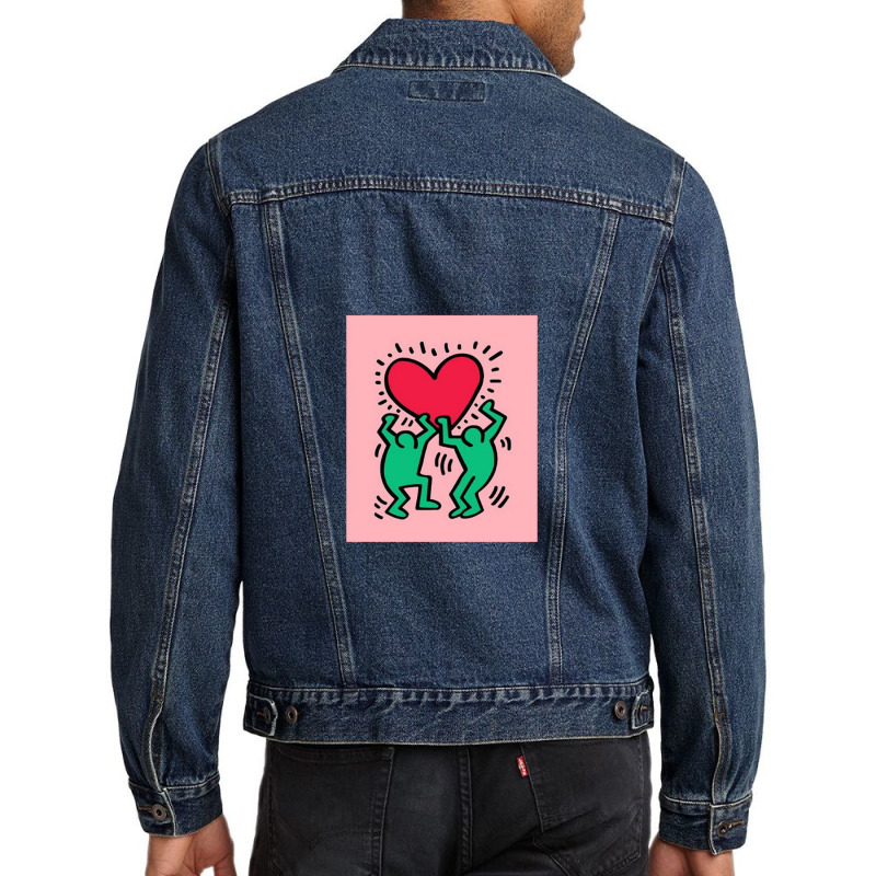 Heart Red And Two People Men Denim Jacket | Artistshot