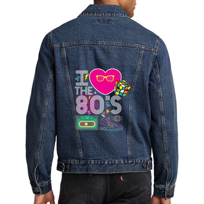 I Heart The 80's Eighties Men Denim Jacket | Artistshot