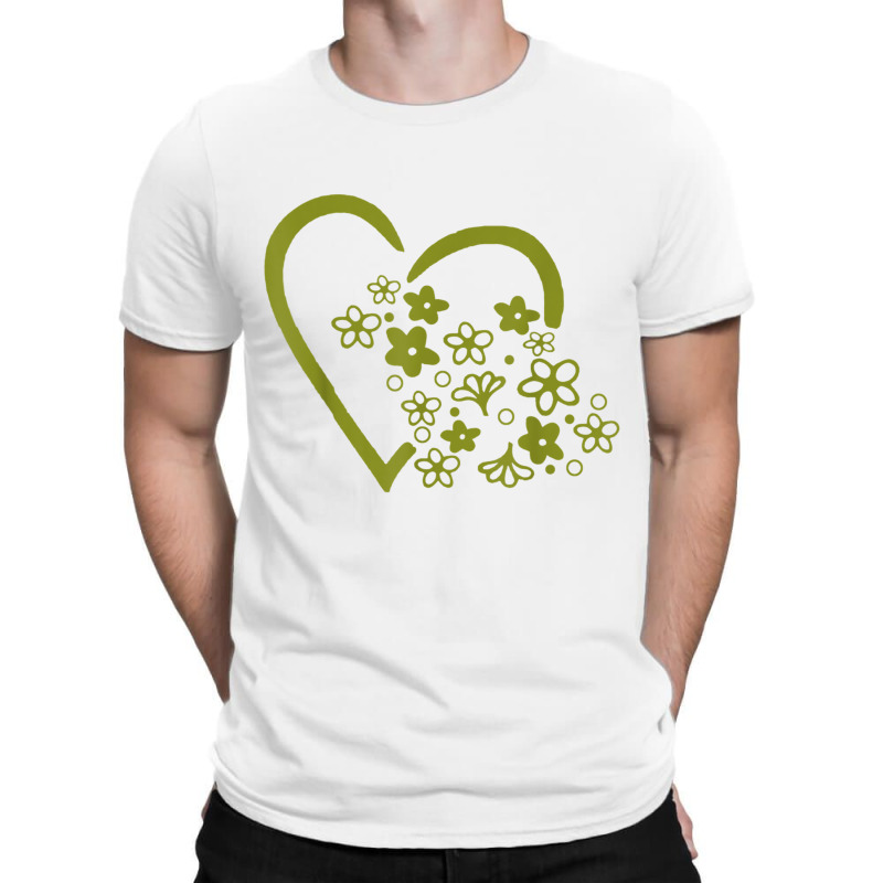 Daisy Spring Blossom Heart Vintage Pyrex (green) T Shirt T-shirt | Artistshot