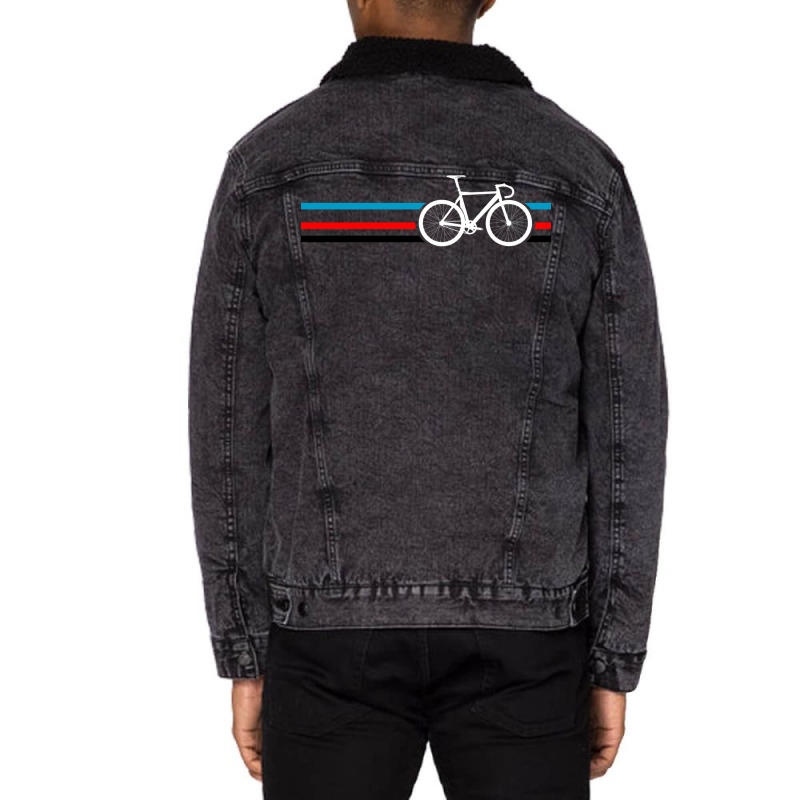 Bike Stripes Velodrome 15 Unisex Sherpa-Lined Denim Jacket by andeekngueloc | Artistshot