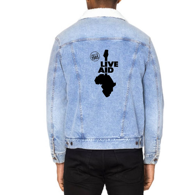 Live Aid 1985 Unisex Sherpa-Lined Denim Jacket by PeteBabic | Artistshot