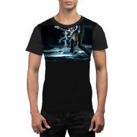 Thunder Bass Player - Bass Player In Storm Waves Graphic T-shirt | Artistshot