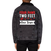 Dog Agility Four Paws Two Feet One Team Unisex Sherpa-lined Denim Jacket | Artistshot