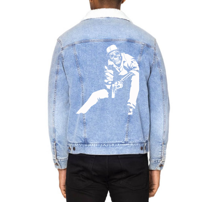 Gangster Death Unisex Sherpa-Lined Denim Jacket by djimadejmek9 | Artistshot