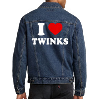 The Cool I Love Twinks Funny Trend T Shirt Men Denim Jacket | Artistshot