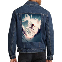 Explosive Ski Jump 11 Men Denim Jacket | Artistshot