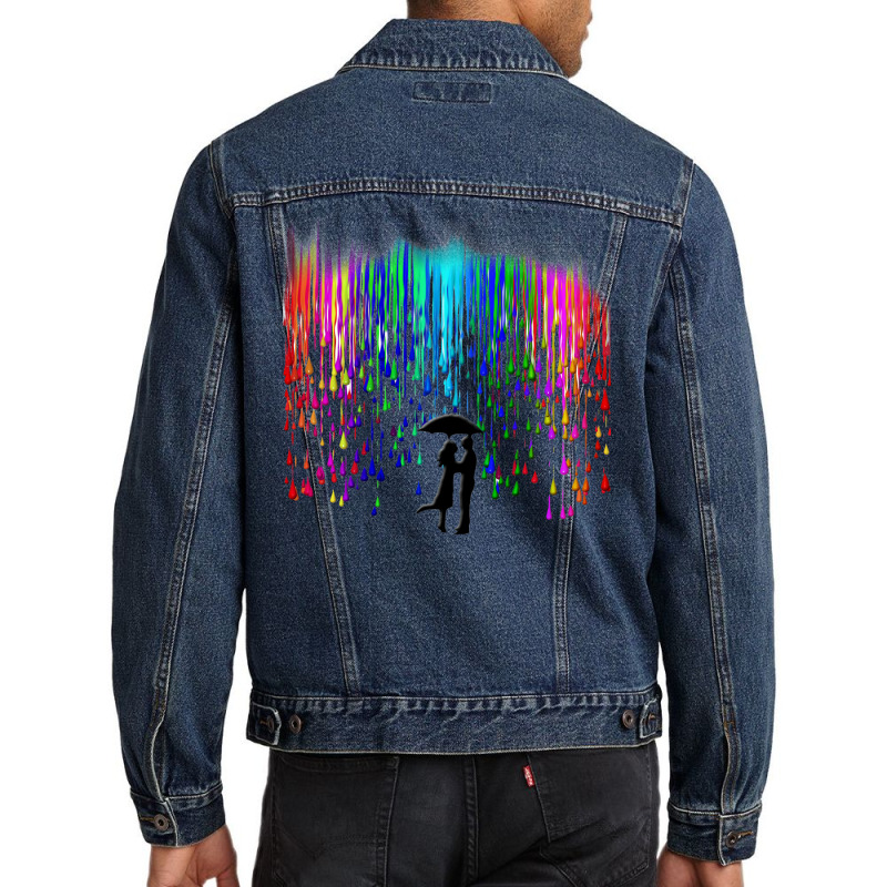 Kissing In The Rain Men Denim Jacket | Artistshot