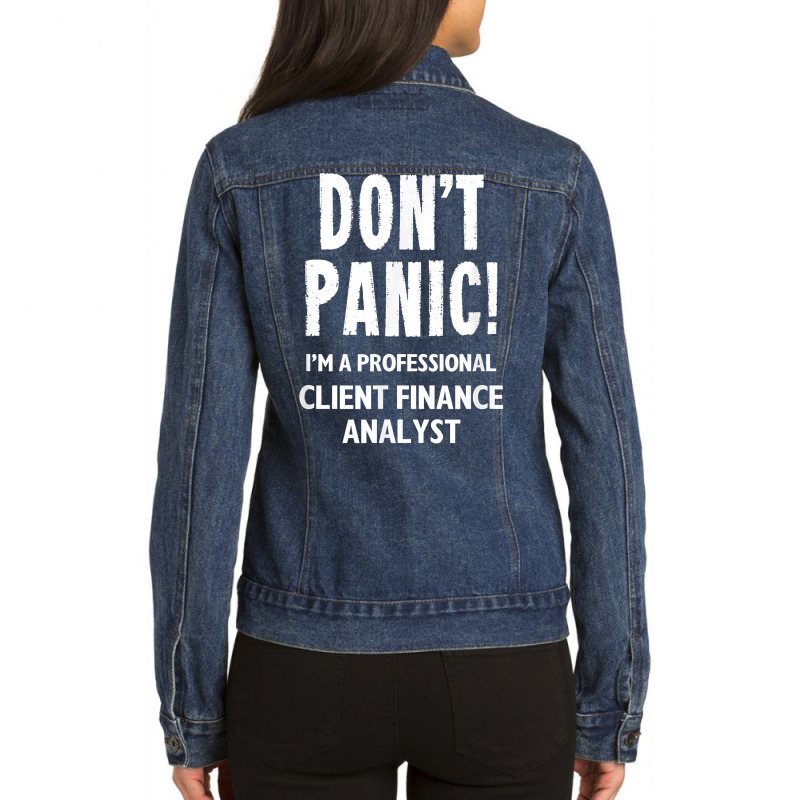 Client Finance Analyst T Shirt Ladies Denim Jacket by latodorjnb | Artistshot