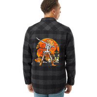 Happy Halloween Pumpkin Skeleton Dabbing Funny Flannel Shirt | Artistshot