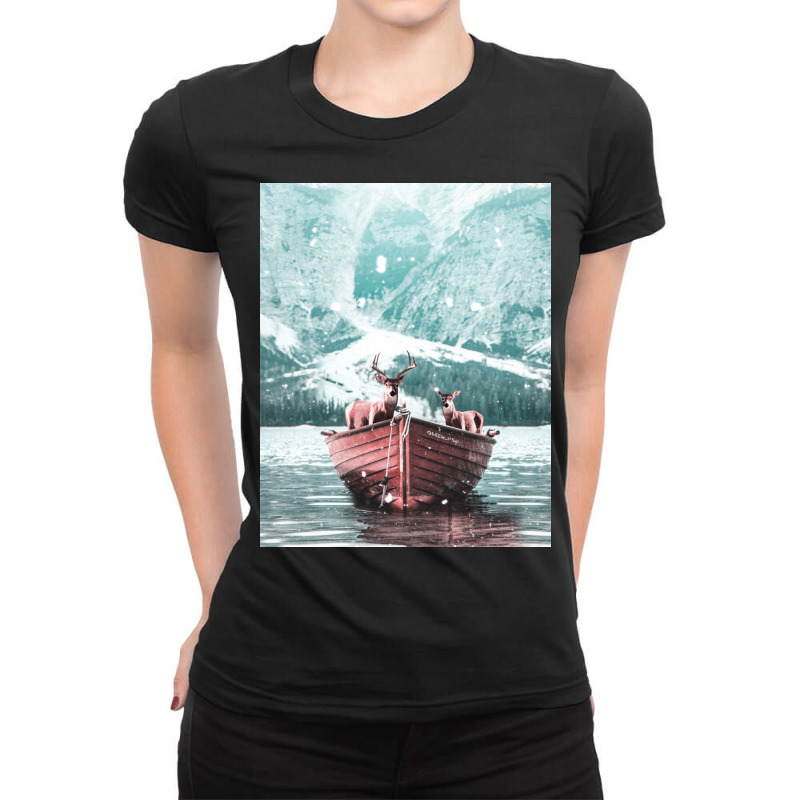 Deers Ladies Fitted T-Shirt by omerpsd | Artistshot