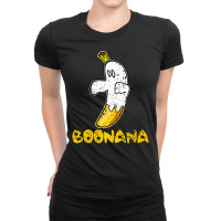 Funny Cute Distressed Ghost Fruit Banana Boonana Tee Ladies Fitted T-shirt | Artistshot