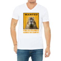 Capybara Mugshot Wanted For 93 Felonies Across The Country T Shirt V-neck Tee | Artistshot