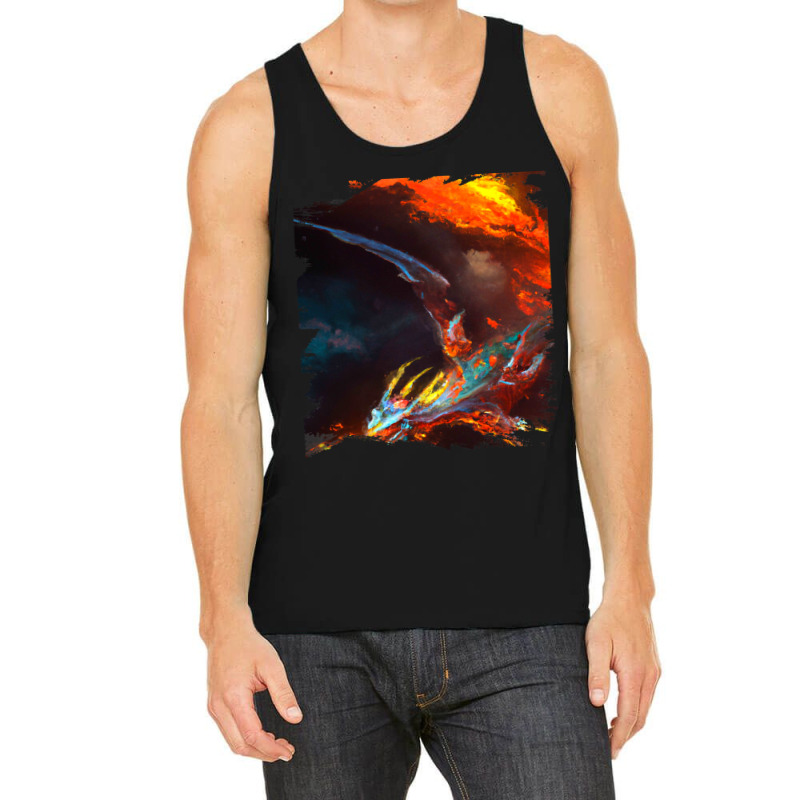 Space Dragon Breathing Fire 2 Tank Top by XAVIERESPREE | Artistshot