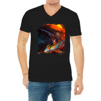 Space Dragon Breathing Fire 2 V-neck Tee | Artistshot