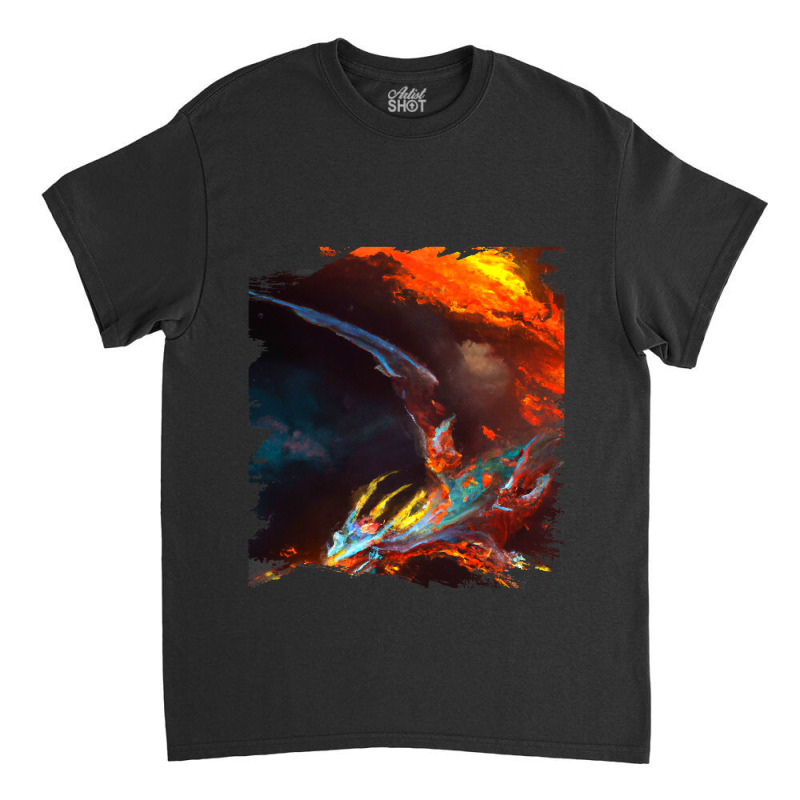 Space Dragon Breathing Fire 2 Classic T-shirt by XAVIERESPREE | Artistshot