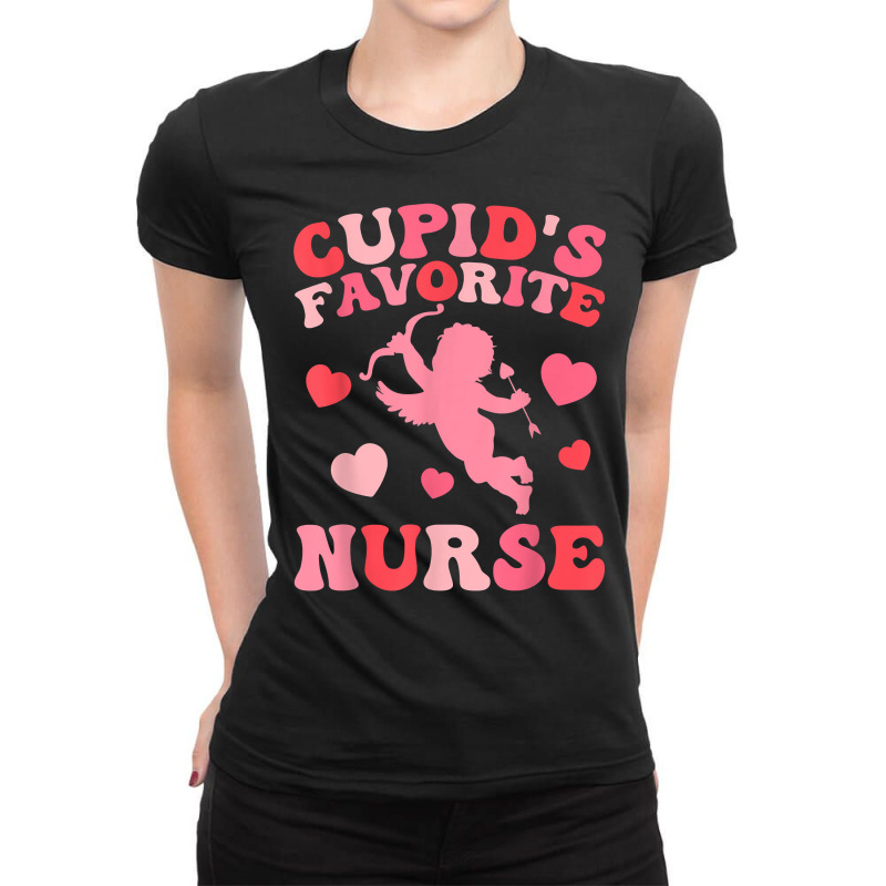 Cupid's Favorite Nurse One Loved Registered Nurse Valentine T Shirt Ladies Fitted T-shirt | Artistshot