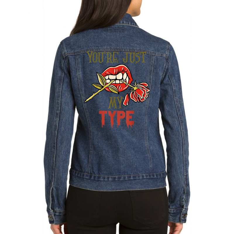 You´re Just My Type Vampire Valentine´s Day T Shirt Ladies Denim Jacket by polioukhi | Artistshot