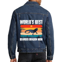 Worlds Best Bearded Dragon Mom Reptile Lizard Gecko Mom Men Denim Jacket | Artistshot