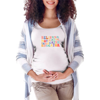 Believer Motivator Innovator Educator Retro Teacher Maternity Scoop Neck T-shirt | Artistshot