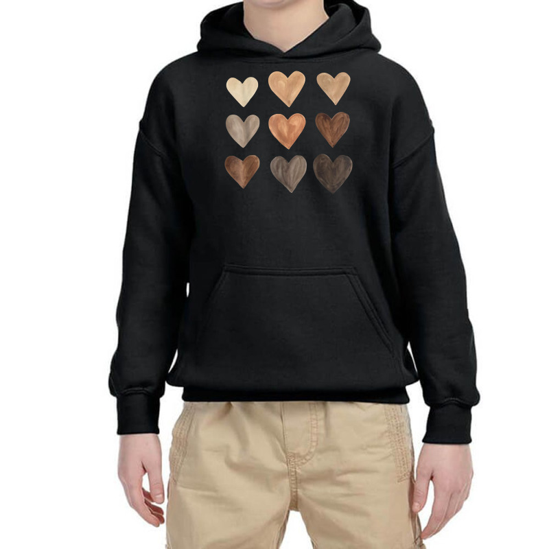 Diversity Heart Skin Tones Melanin Pride Black History Month T Shirt Youth Hoodie | Artistshot