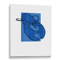 Funny Jumpscare Lobster Meme Blue Crustacean T Shirt Metal Print Vertical | Artistshot