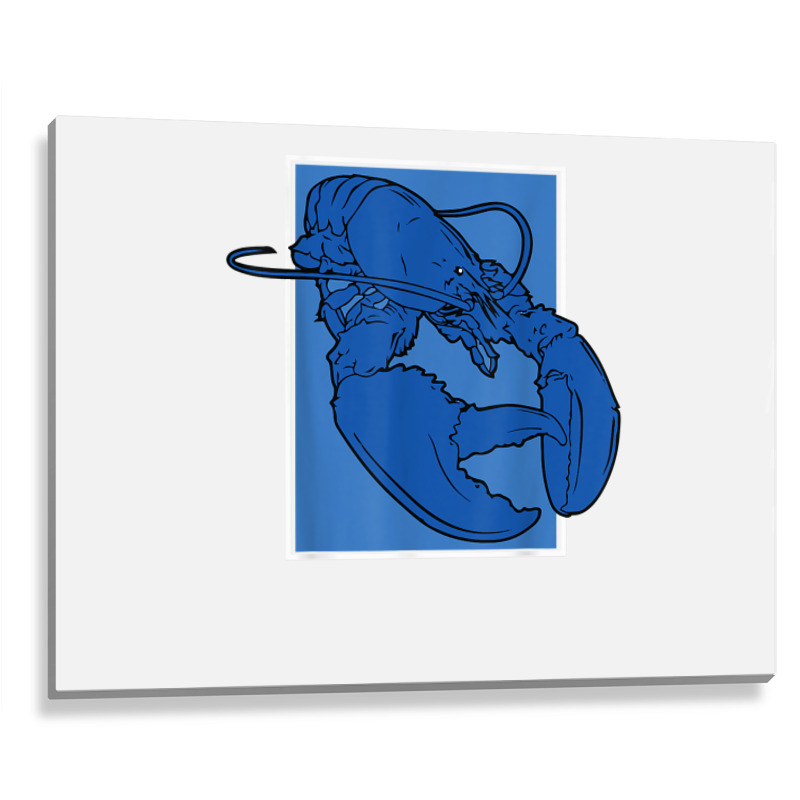 Funny Jumpscare Lobster Meme Blue Crustacean T Shirt Metal Print Horizontal | Artistshot