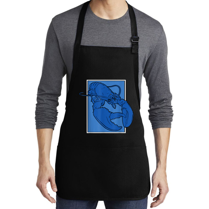 Funny Jumpscare Lobster Meme Blue Crustacean T Shirt Medium-length Apron | Artistshot