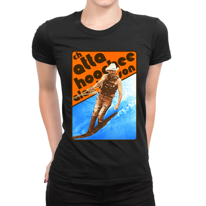 Alan Jackson Chattahoochee Waterskiing Retro Ladies Fitted T-Shirt by Vanode Art | Artistshot