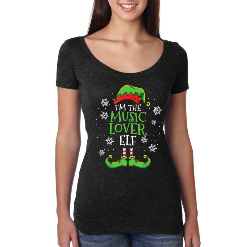 Im The Music Lover Elf Christmas Women's Triblend Scoop T-shirt by namnguyen | Artistshot