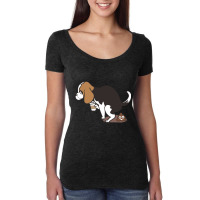 Limited Edition Coffee Makes Me Poop Beagle Women's Triblend Scoop T-shirt | Artistshot