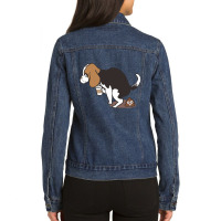 Limited Edition Coffee Makes Me Poop Beagle Ladies Denim Jacket | Artistshot