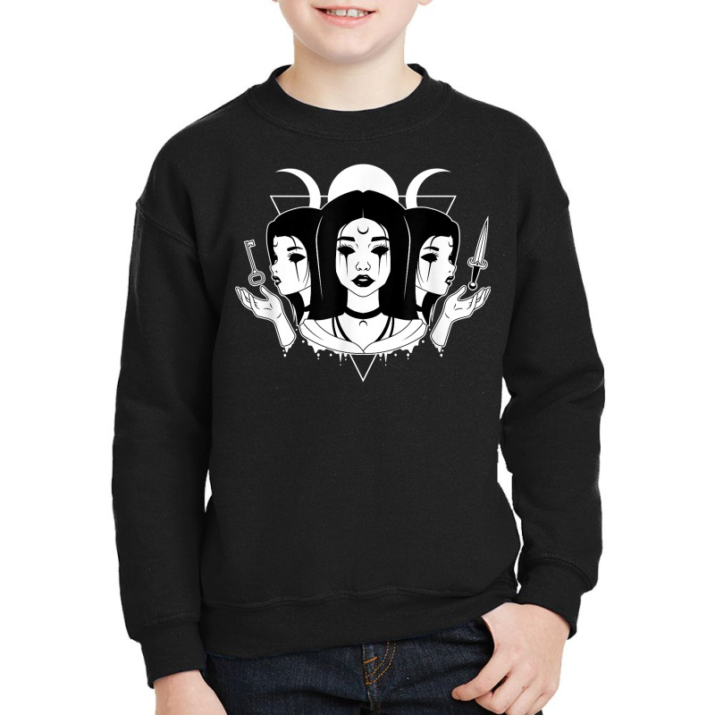 Goddess Hecate Moon Pagan Wiccan Wicca Witch Aesthetic T Shirt Youth Sweatshirt by prix5d5gosson | Artistshot