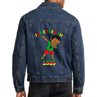 Dabbing Black King Juneteenth Melanin Brown Skin Boys Dab Men Denim Jacket | Artistshot