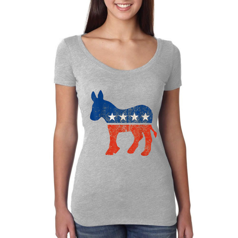 Democratic Donkey Democrat Women's Triblend Scoop T-shirt by retrastar | Artistshot