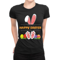 Happy Easter Bunny Ears Shirt Rabbit Eggs Colorful Graphic T Shirt Ladies Fitted T-shirt | Artistshot