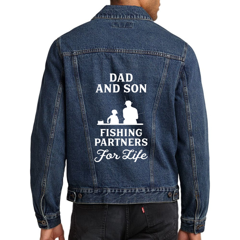 Dad And Son Fishing Partners For Life Men Denim Jacket | Artistshot