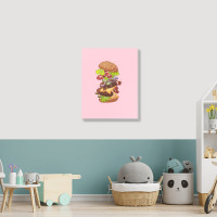 Exploding Cheeseburger Portrait Canvas Print | Artistshot